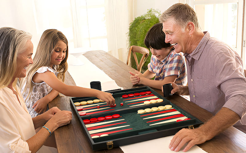 Playing backgammon with kids